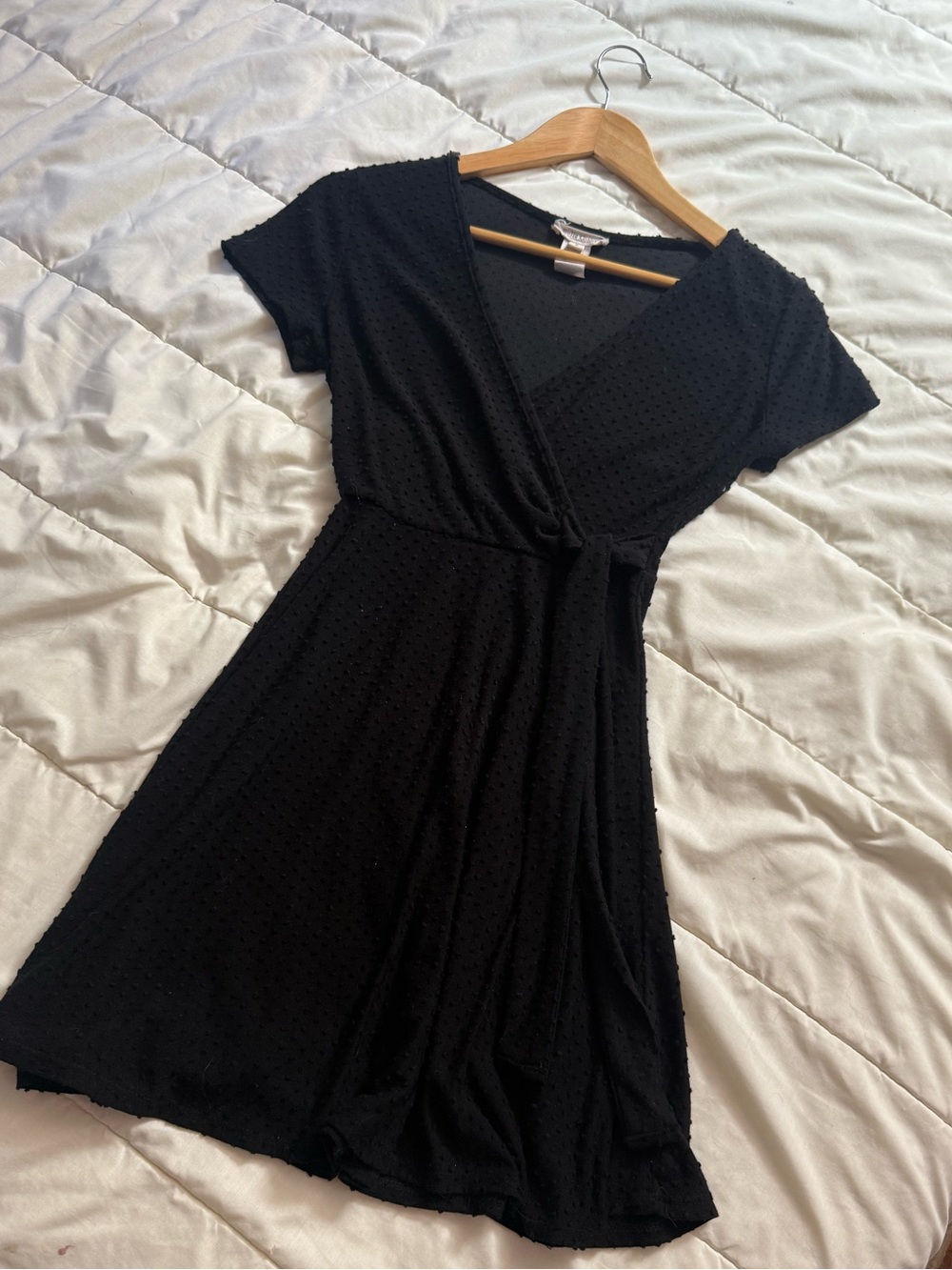 Rolla Coster Black Short Sleeve Wrap Mini Dress
